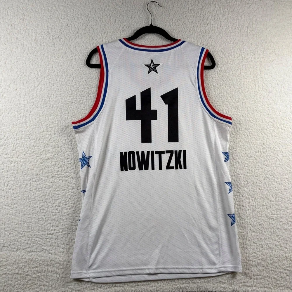 Nike Dirk Nowitzki Dallas Mavericks NBA All-Star Jersey White 41 Mens L Texas